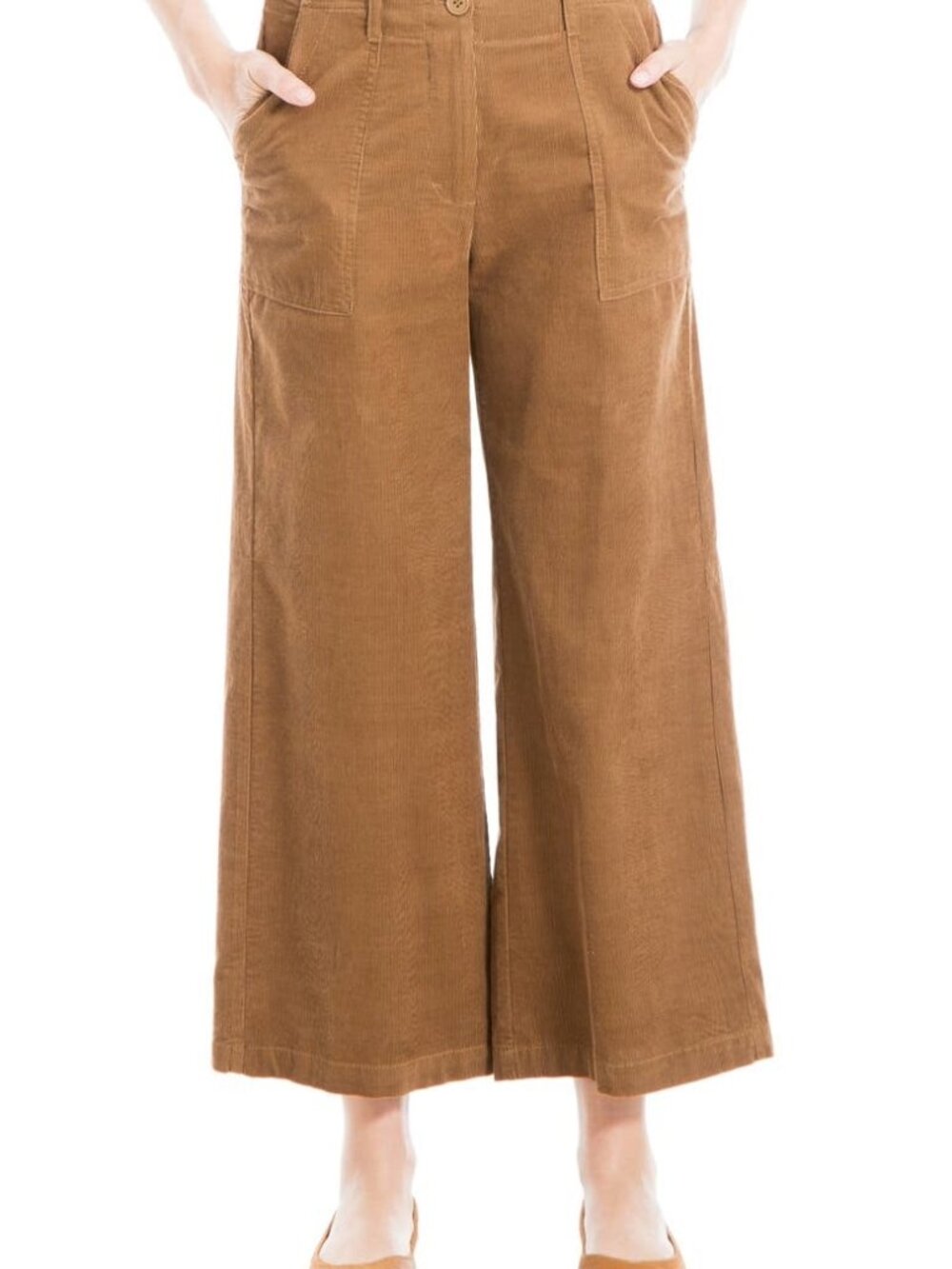 NWT Max Studio London Corduroy Cropped Wide Leg Trousers Dark Academia Plus 2X